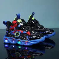 Disney Boys Shoes LED Lights Cartoon Autumn Children's Sports Shoes Leather Non-slip Children's Running Shoes Sneaker Size 25-35 2