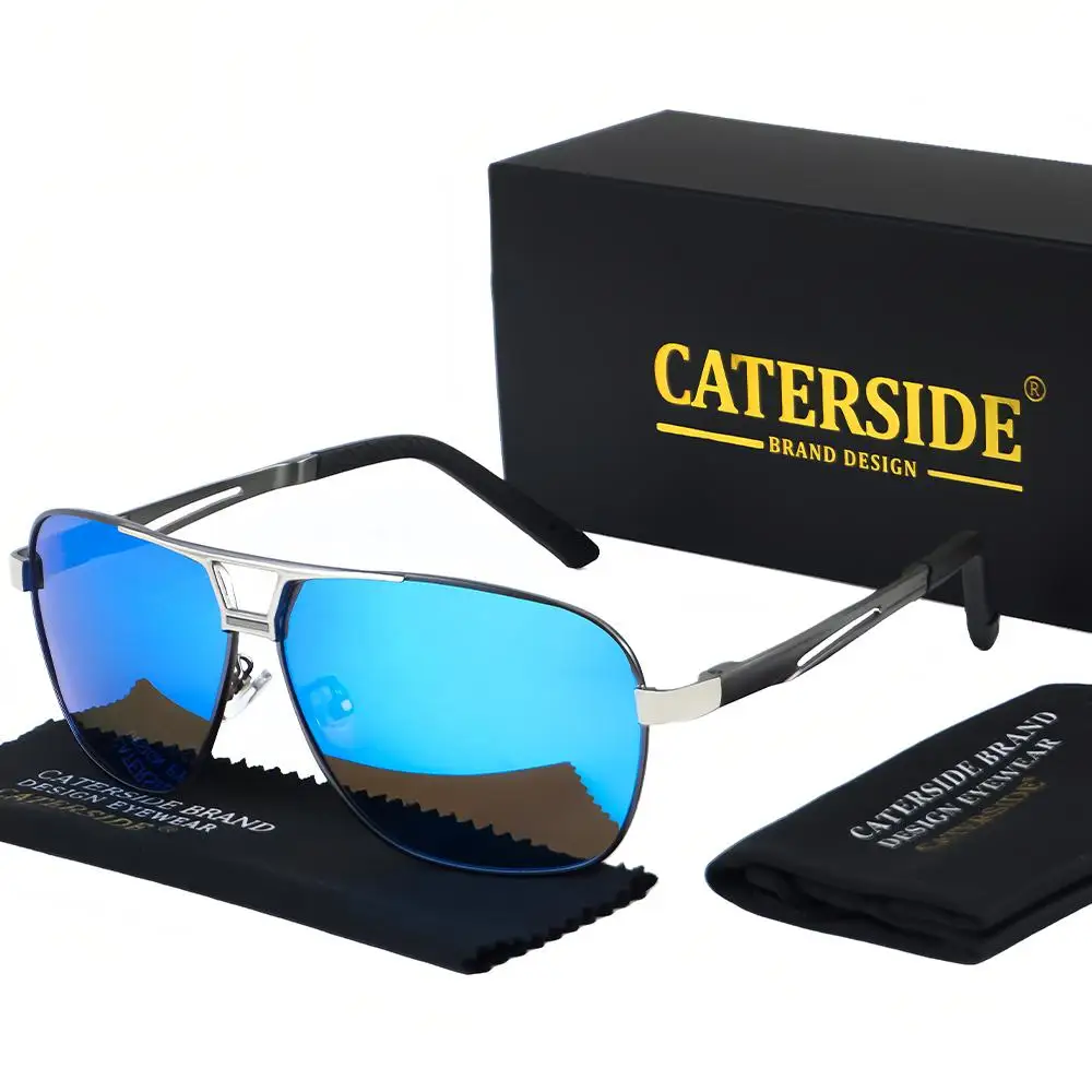 CATERSIDE Retro Herren-Pilotenbrille mit ovalem Rahmen, Sonnenbrille für Damen, modische Sonnenbrille für Outdoor, Reisen, Business, Festival, Geschenkbrille – Detail 11