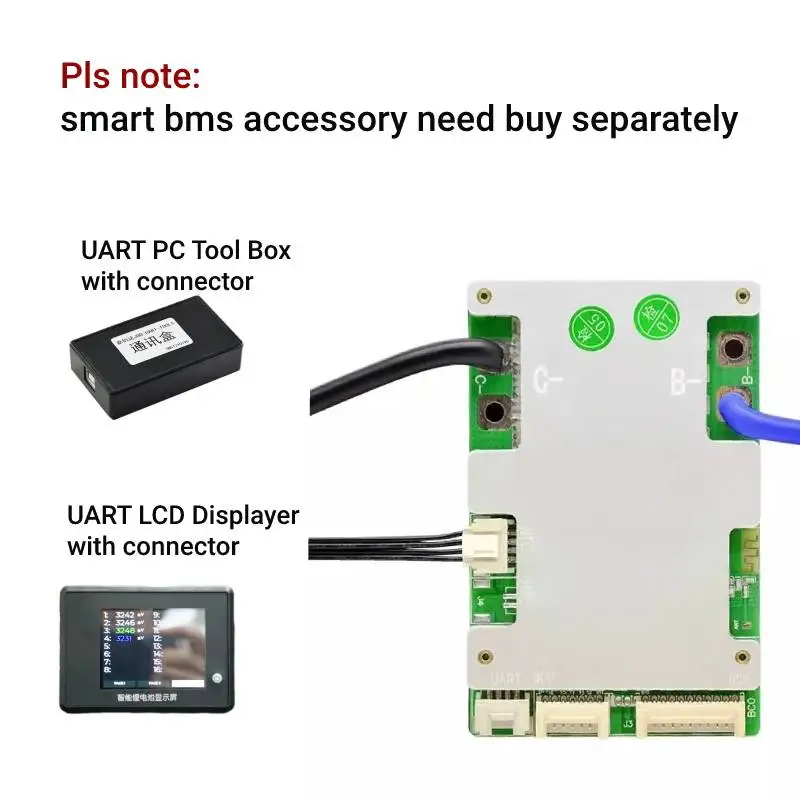 JBD Smart BMS Circuit Board 10S 12S 13S 14S 16S 17S 20A 40A 50A 60A 80A For Lithium Ion Battery lithium battery protection board