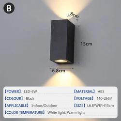 Waterproof LED Wall Lamp with Dual Lighting for Indoor & Outdoor Decor (Double headed Type B)
