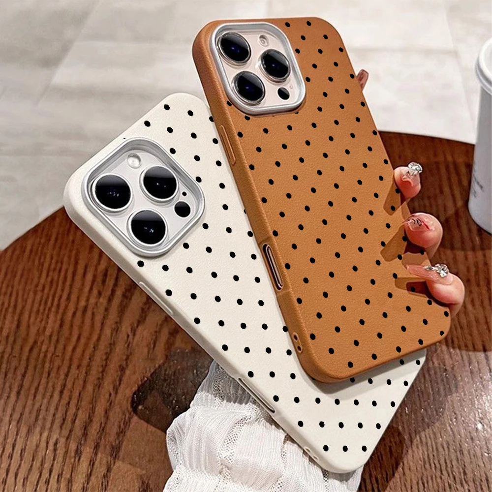 Elegant Black Polka Dot Shockproof Silicone Phone Case