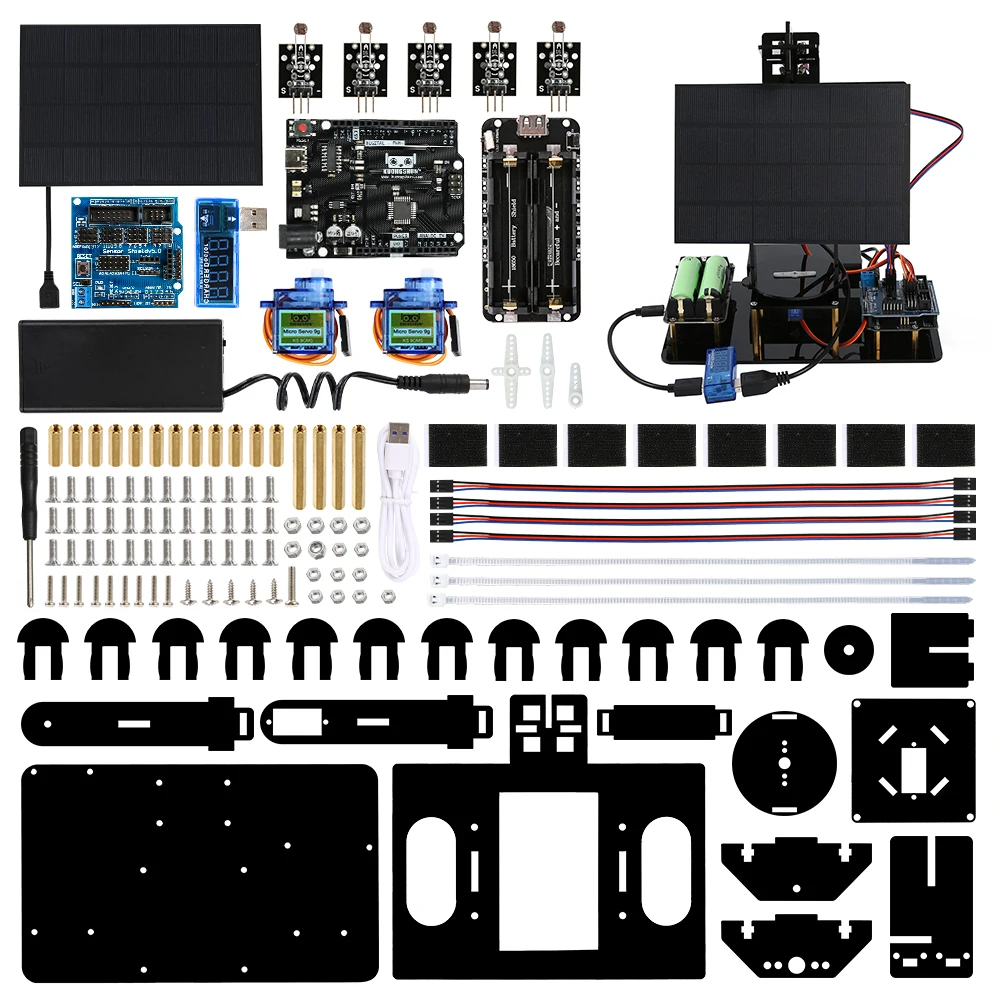 KUONGSHUN 연령 8+ 교육 키트 Arduino STEM용 스마트 태양광 추적기 시스템 추적 스타터 키트