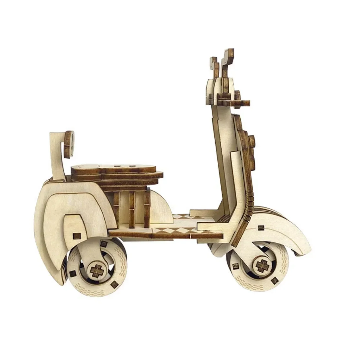 3DMotorcycleWoodenPuzzlesChildAssemblingWoodcraftConstruction