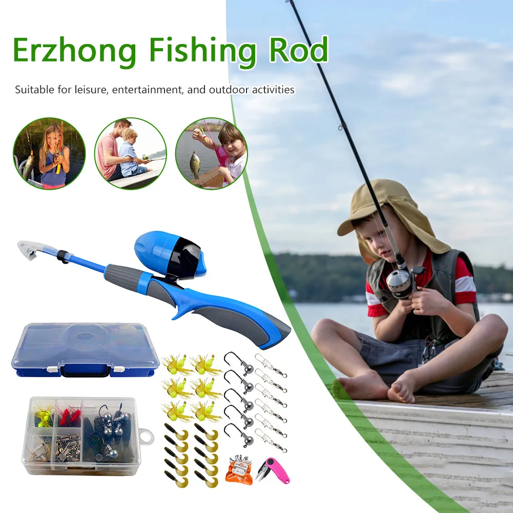 Child Spinning Fishing Reel Set Complete Set of Equipment Fishing Set  Anti-slip Rod for Leisure Entertainment Outdoor Activities