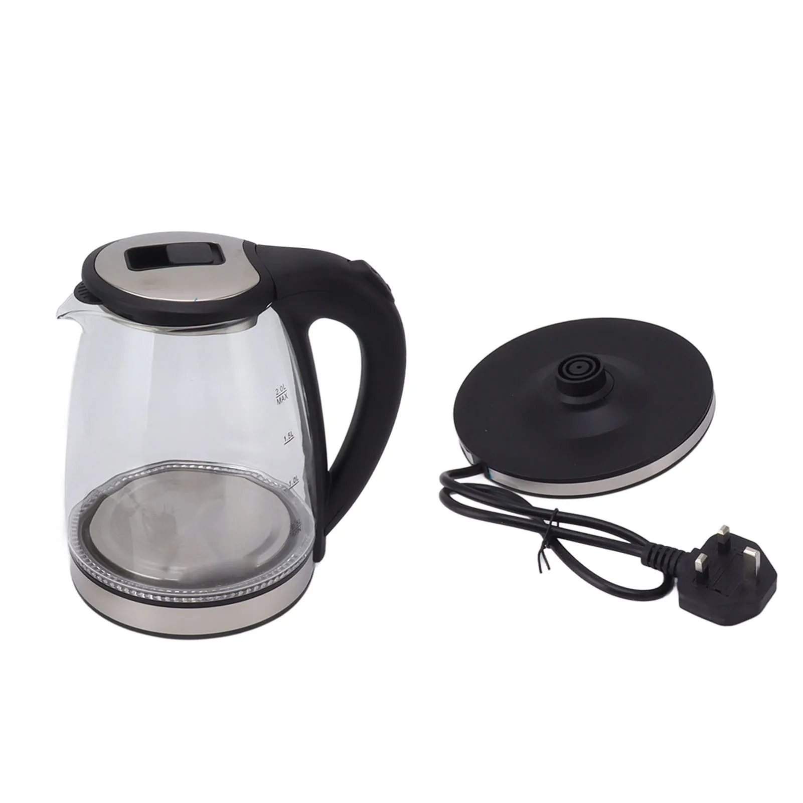 Description Picture 5 of itemElectric Kettle 2L 2000W Electric Teapot Hot Water Boiler Glass Coffee Pot with Stainless Steel 220V Electric Kettle
