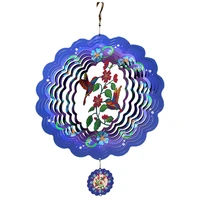 HOT SALE 3D Rotating Wind Chime 12 Inch Blue Bird Wind Chime Outdoor Hanging Decoration 1