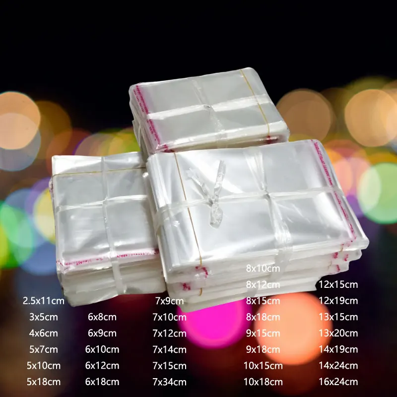 1000 шт. прозрачные пластиковые пакеты из ОПП, пакеты для самозапечатывания подарочных пакетов для свадьбы, рождественской вечеринки, пакеты для упаковки конфет