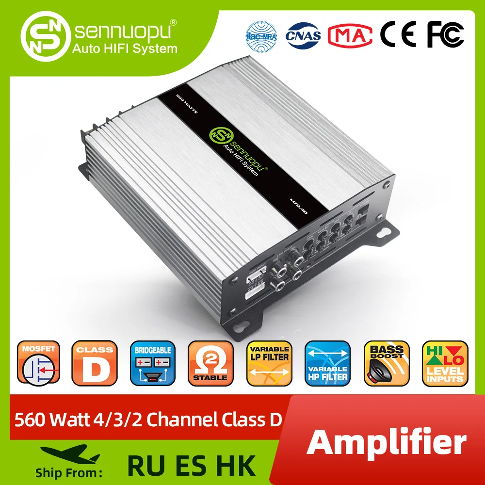 Sennuopu M70.4 Mini Power Automotive Audio Woofer Amp Amplificatore Audio Per Auto 2Ch 12V Box 4 Canali Stereo Classe D Amplificatore Per Auto