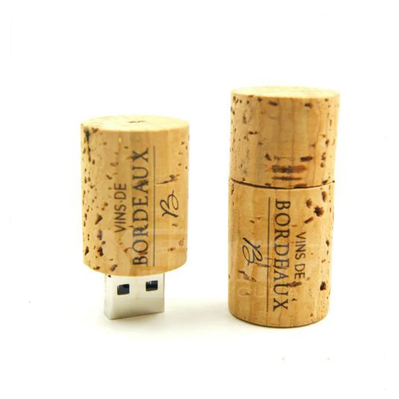 10개/세트 무료 로고 맞춤형 나무 코르크 USB 플래시 드라이브 우드 플러그 펜드라이브 4GB 8GB 16GB 32GB 64GB 메모리 스틱 웨딩 선물