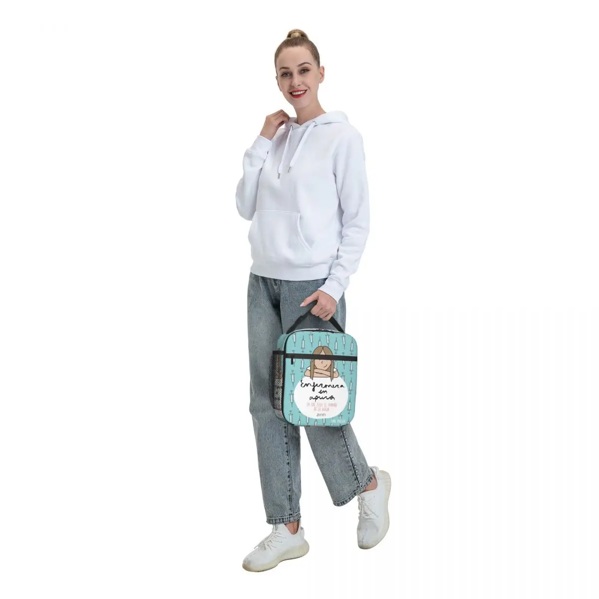 Custom Enfermera En Apuros Doctor Nurse Medical Lunch Bag Women Thermal Cooler Insulated Lunch Boxes for Kids School Children 6