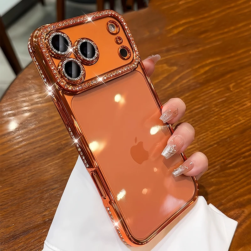 Elegant Crystal Bling Shockproof Phone Case with Silicone Bumper
