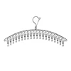 20Pegs Stainless Steel Clothes Drying Hanger Windproof Clothing Rack Clips Sock Laundry Airer Hanger Underwear Socks Holder 5