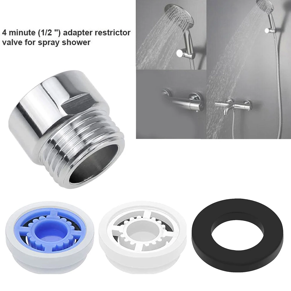 Flow Reducer Limiter Shower Adapter 1/2 Inch Bathroom Accesessories Flow Regulator Restrictor Durable Practical 2023 shower head flow control valve set water saver high quality device good flow reducer limiter hose restrictor in stock aera