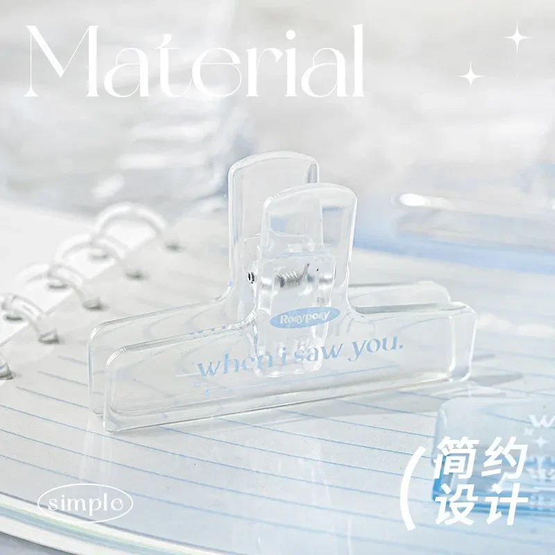 Transparet Clip Holder Ins Korean Fashion Acrylic Paper Clip Scrapbook Sticker Storage Kawaii Stationery Student Supplies paper clips memo holders