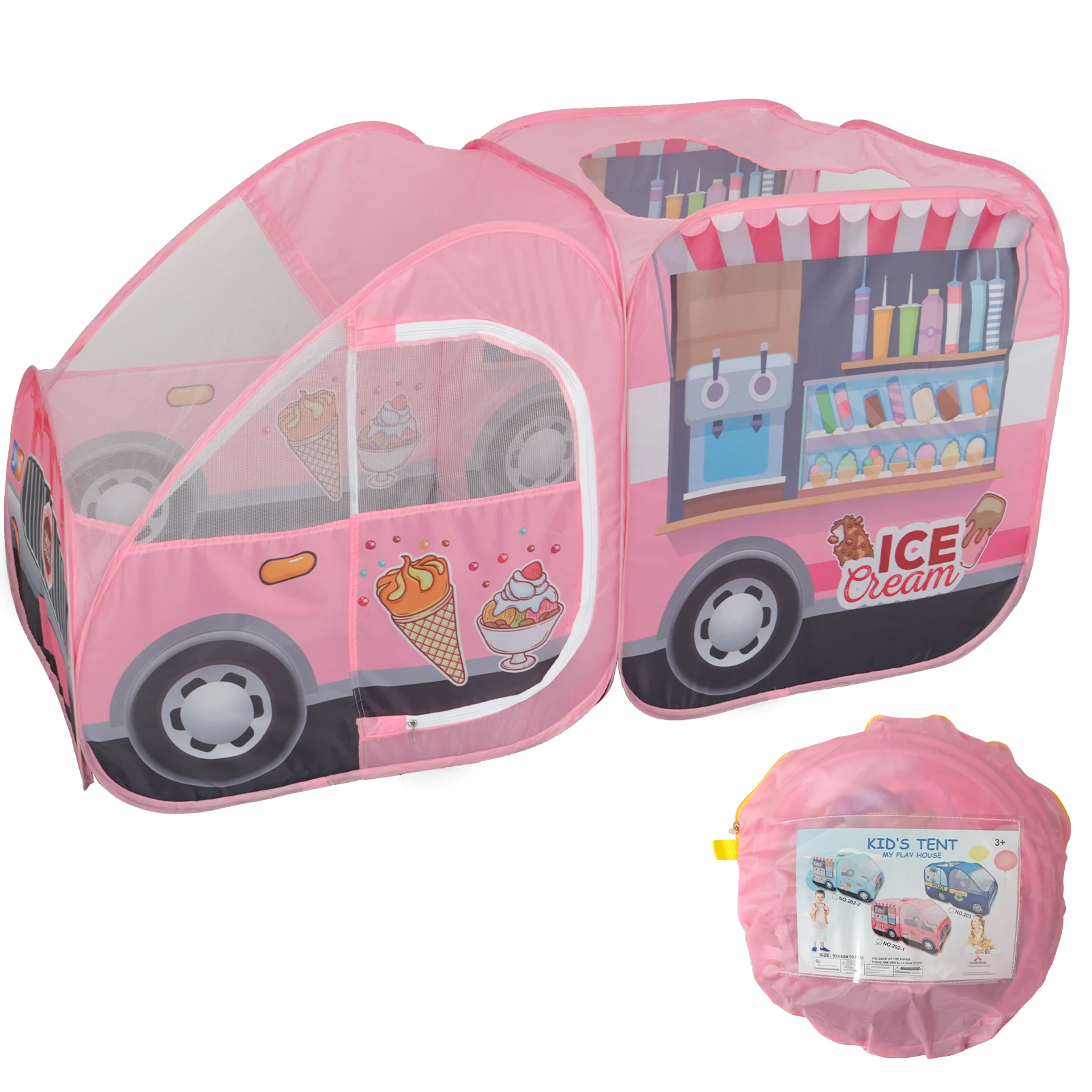 ילדים אוכל משאית לשחק אוהל עם תיק אחסון קופץ לשחק ילדים ניידים לשחק אוהל תפקיד מתקפל לשחק צעצוע רב תכליתי