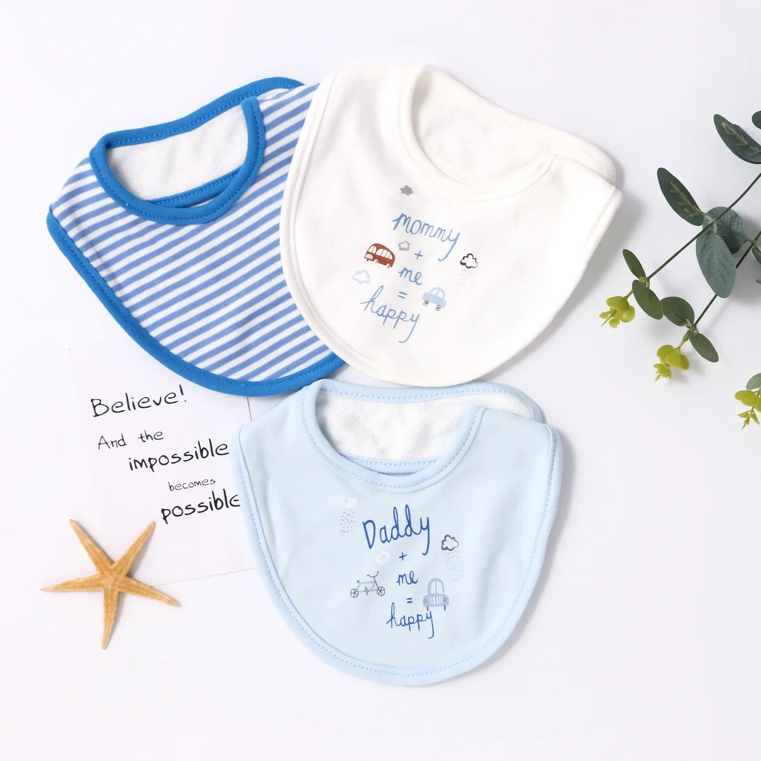 

Baby Cotton Bibs 3pcs/pack Newborn Infant Girls Boys Saliva Towel Burp Cloth Drool Bibs Baby Accessories