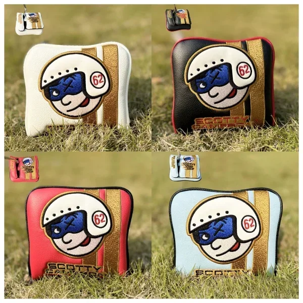 Semi-Circle Golf Headcovers for Putter | Cool Helmet PU Leather Design | Club Protector Set