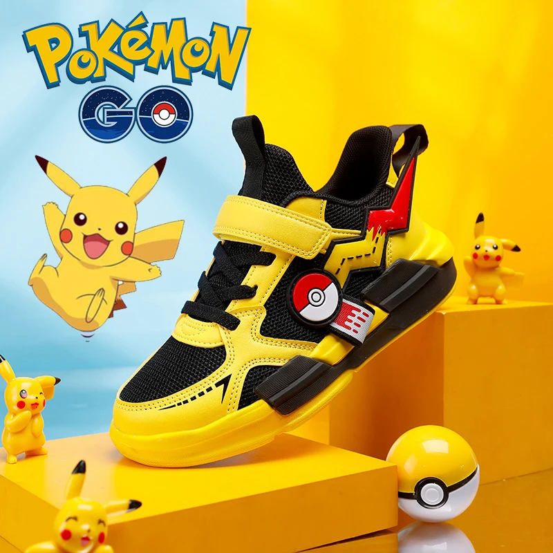 

New Cartoon Pokemon Pikachu Boy Children Sports Shoes Fashion Anime Sneakers Student Casual Running Shoe Breathable Lightweight