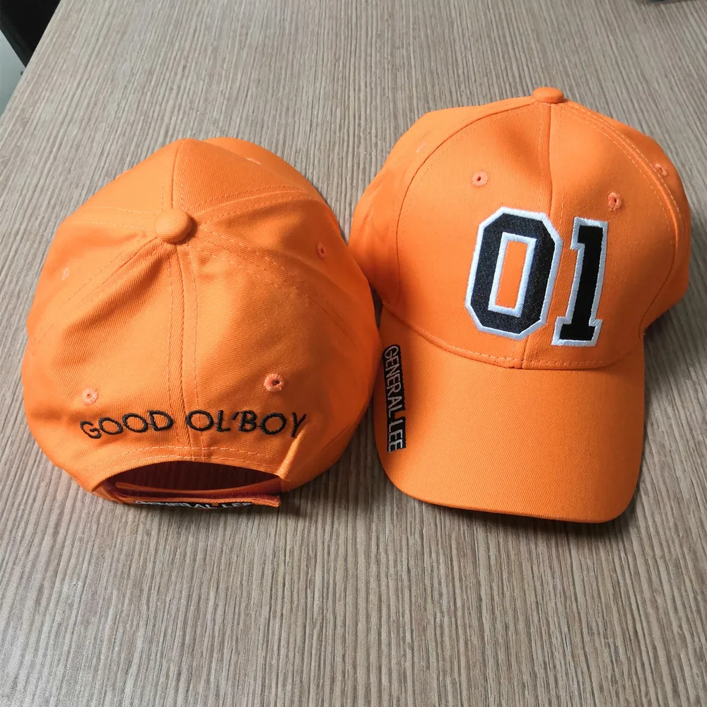 General Lee Orange Headwear Cosplay Movie Dukes of Hazzard Hat Fashion Baseball Cap Halloween Masquerade Adjustable Headwear