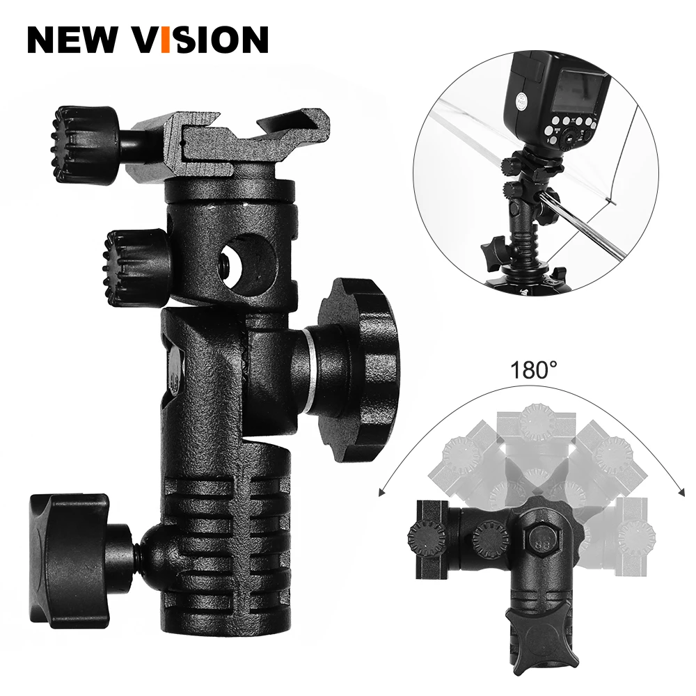 Universal Metal Mount Speedlite Flash Hot Shoe Adapter for Trigger Umbrella Holder Swivel Light Stand Bracket
