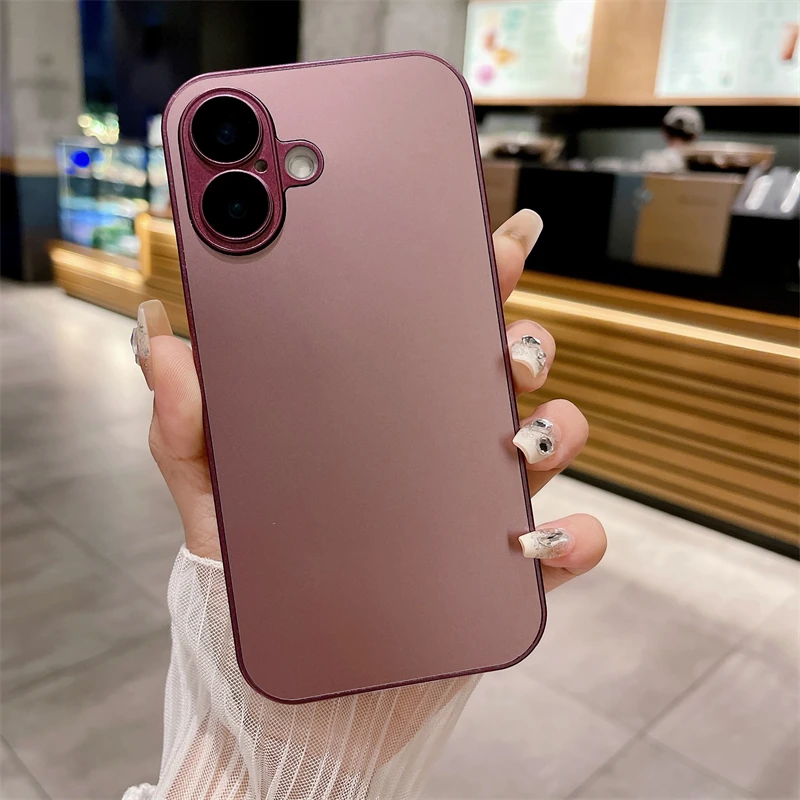 Luxury Matte Glass Backboard Shockproof Phone Case with Creative Protection