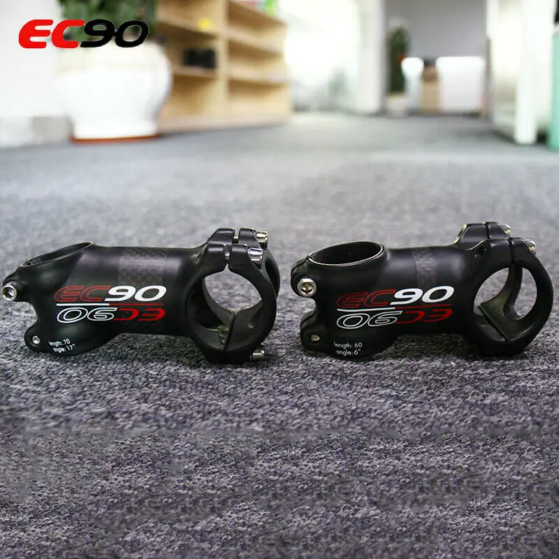 Aluminum Alloy+Carbon Fiber Bicycle Stem 60-120mm 6/17 Degree 1-1/8'' Bike Handl