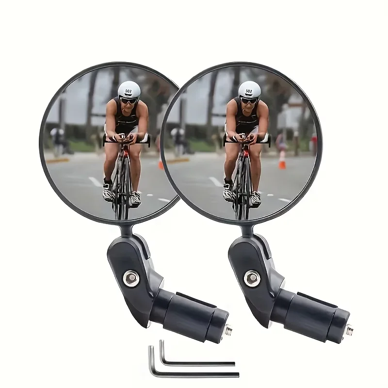 범용 자전거 거울 백미러 조정 가능한 회전 광각 사이클링 핸들 바 MTB 도로 자전거 액세서리 용 후면 거울