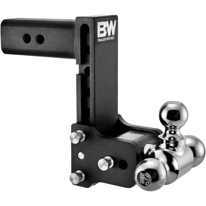 Tow & Stow Adjustable Trailer Hitch Ball Mount-Fits 2.5" Receiver, Tri-Ball (1-7/8" x 2" x 2-5/16"), 7" Drop, 18,000 GTW -