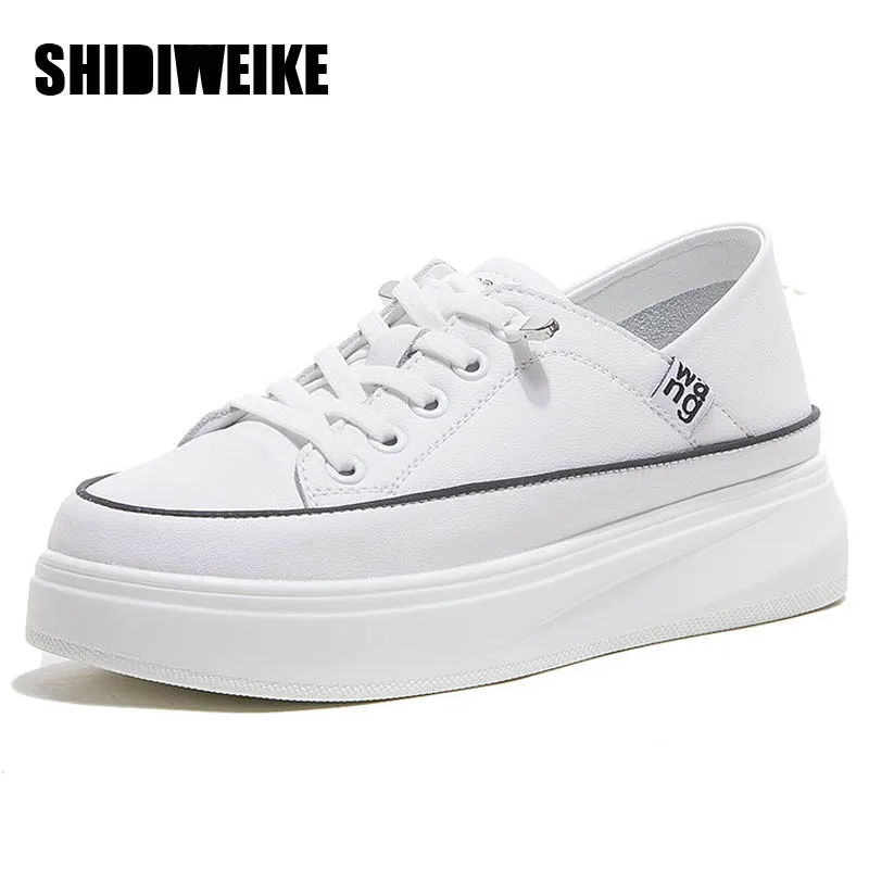 

SDWK 5cm Genuine Leather Shoes Casual Sneakers Women's Sports Chunky Platform Sneakers Female Running Shoes Luxury AD3378