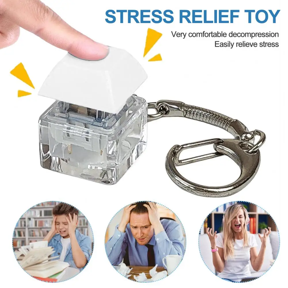 

Easy to Carry Stress Toy Finger Press Keyboard Keychain Stress Relief Toy for Adults Kids Executive Desk Toy for Wrist Exercise