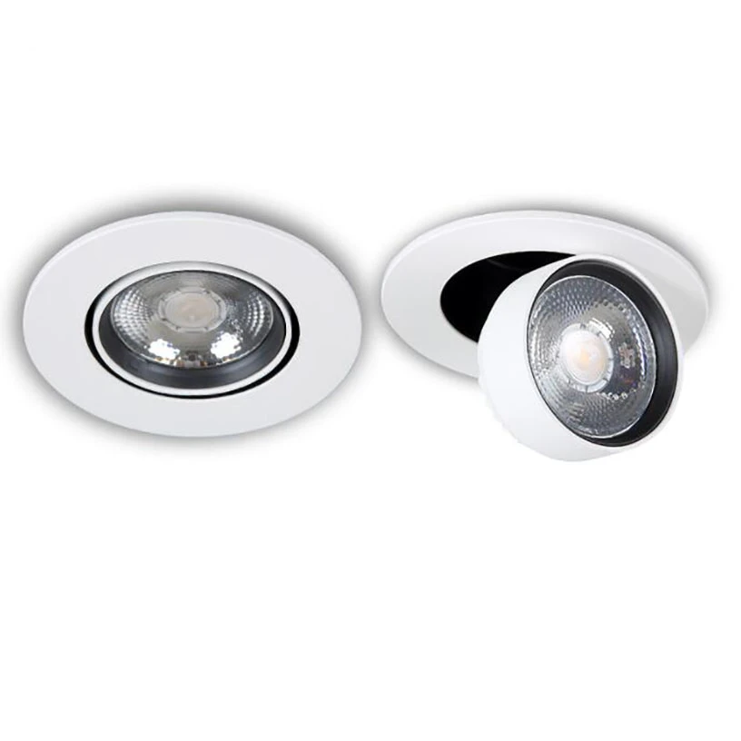 360 Degree Rotation Ultra-thin COB Led Downlight 6W 9W 12W 15W LED embedded head-shaking spotlights trimless downlights