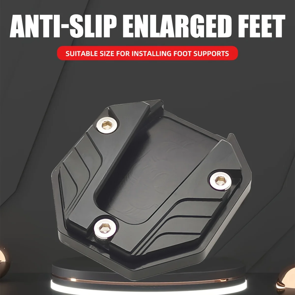 Motorcycle Kickstand Extender Aluminum Alloy Motorcycle Bike Kickstand Extender Foot Side Stand Extension Foot Pad Support Plate Motorbike Accessories