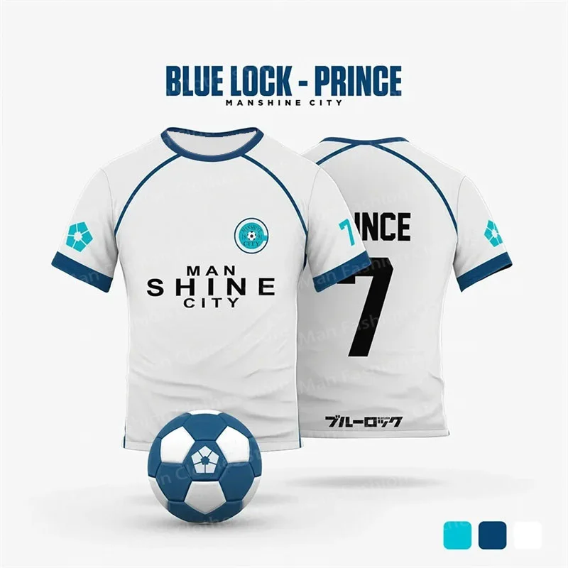 Blue Lock Manshine City White Cartoon Anime Cosplay Men Jersey Summer Short Sleeve Children Tee Tops 2024 Fashion Women T-shirts 4