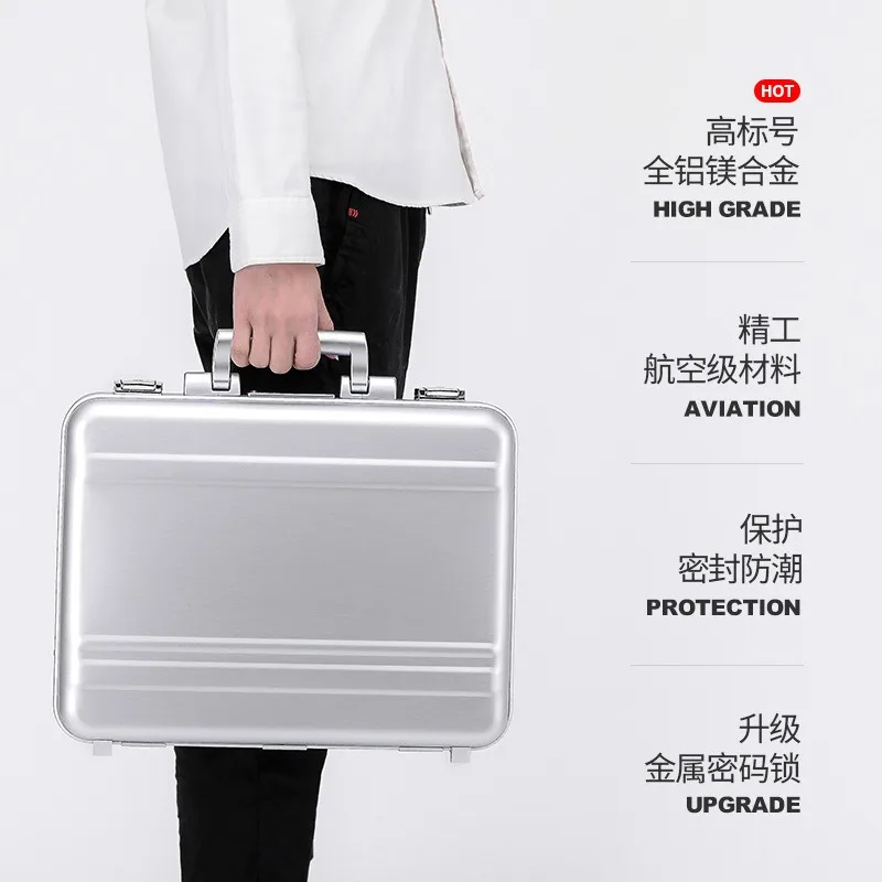 Multi Functional Password Aluminum Alloy Toolbox Portable Storage Box Anti Drop and Shock-absorbing Instrument Box 4