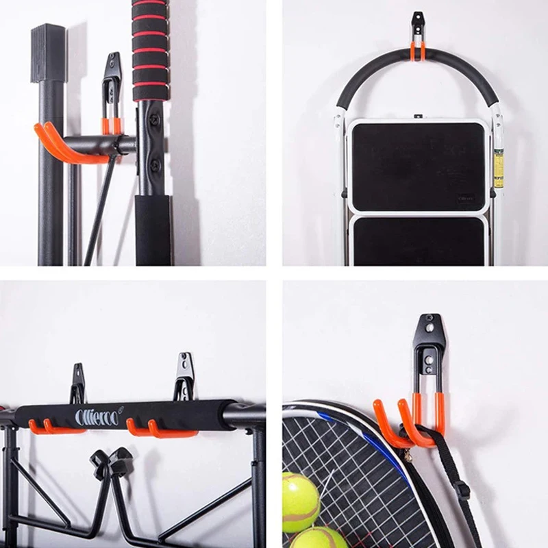 Heavy Duty Hook Metal Garage Organizer Wall Mount Bicycle Hanger Hooks Wall Mount Anti-slip Storage Hook For Ladders Garden Tool 3