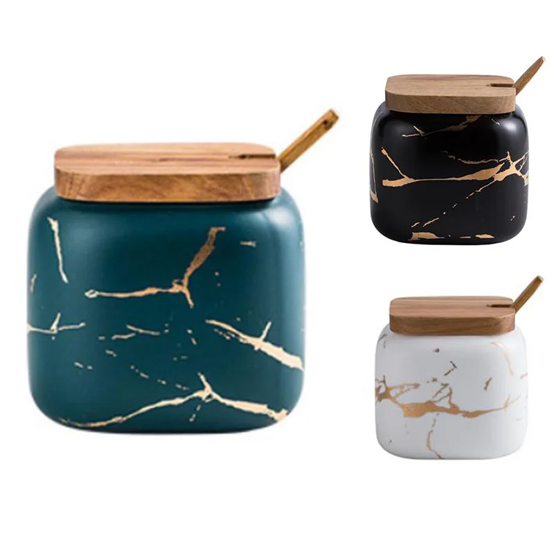 

Nordic Matte Marbled Ceramic Herbs Cans Spice Jar Some Salty Cans Domestic Herbs Box Kitchen Herbs Cans