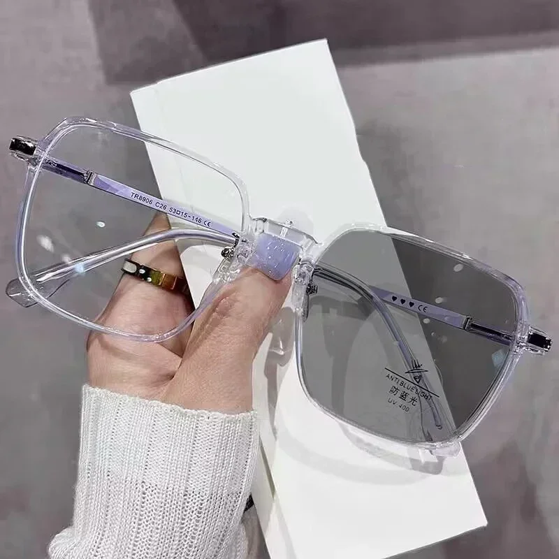 Men Women Color Changing Eyeglasses New Style Photochromic Reading Glasses Anti UV Sunglasses Luxury Far Sighted Eyewear 0~+4.0 2