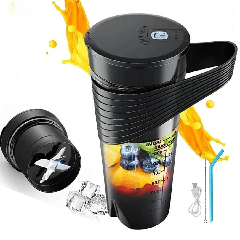 Liquidificador Portátil e Espremedor Liquidificador Smoothie Pessoal Máquina Misturadora de Suco Fresco Viagem Esportiva Shakes Agitador Carregamento tipo c Novo 2024
