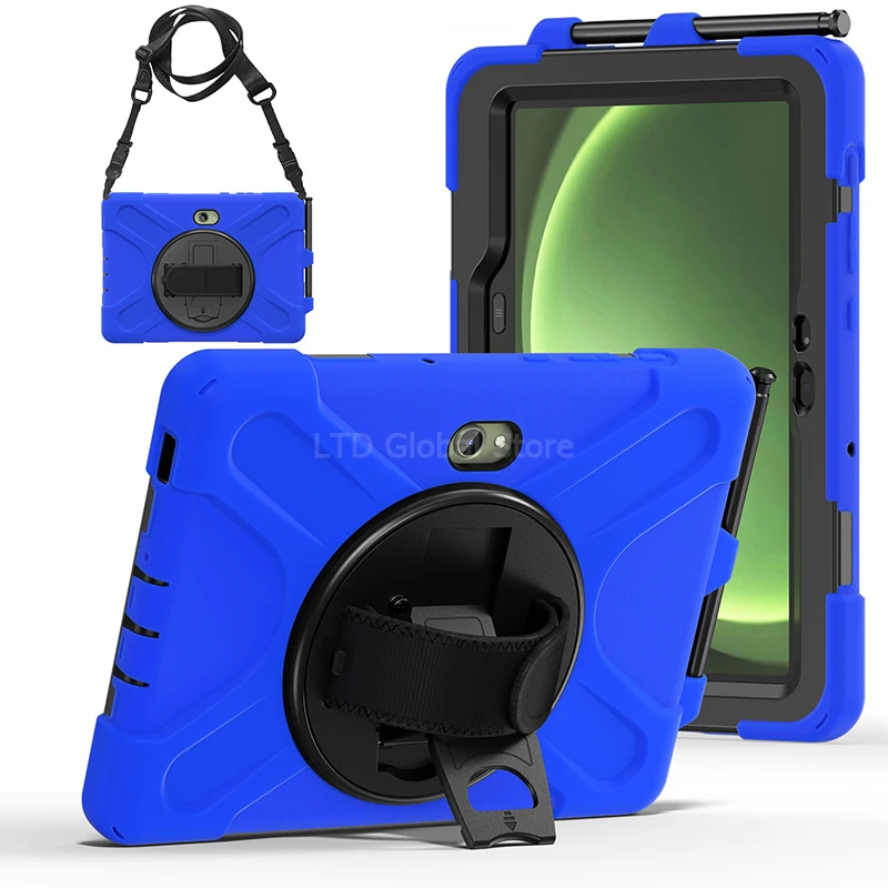 Durable 360° Rotatable Tablet Case with Kickstand & Hand Strap
