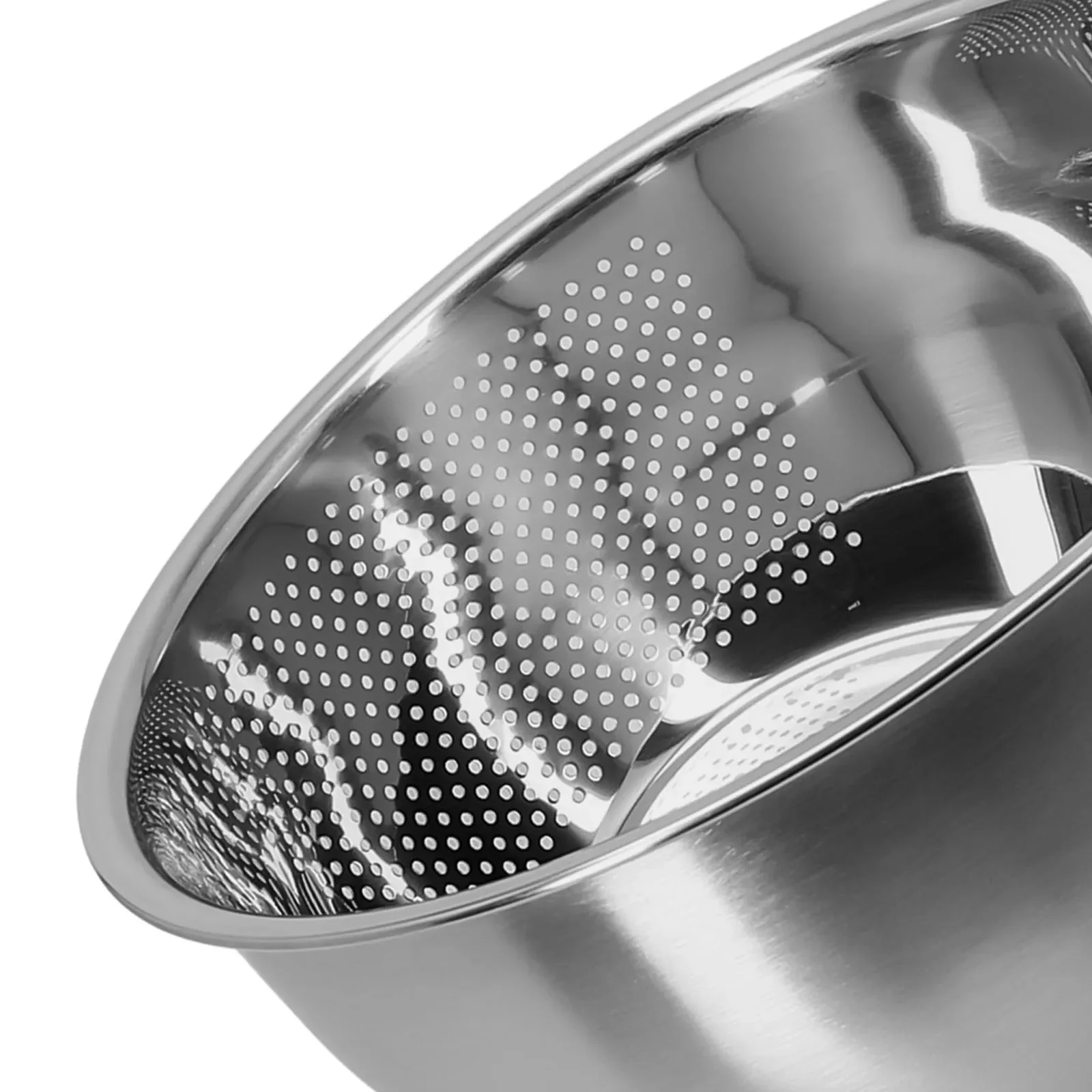 Colander Strainer Stainless Steel Kitchen Tool Rice Washing Bowl Unique Slanted Design Drain Rinse Specifications