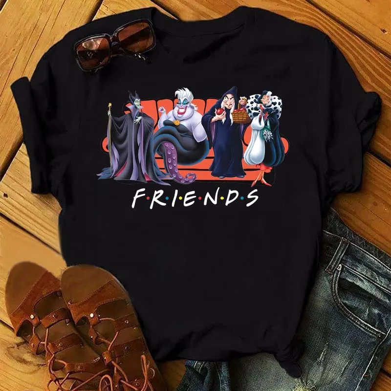 2023 Disney Women Gifts Fashion Villain Queen Collection T-Shirt Anni '90 Ladies Friends T-Shirt Kawaii Summer T-Shirt A Maniche Corte