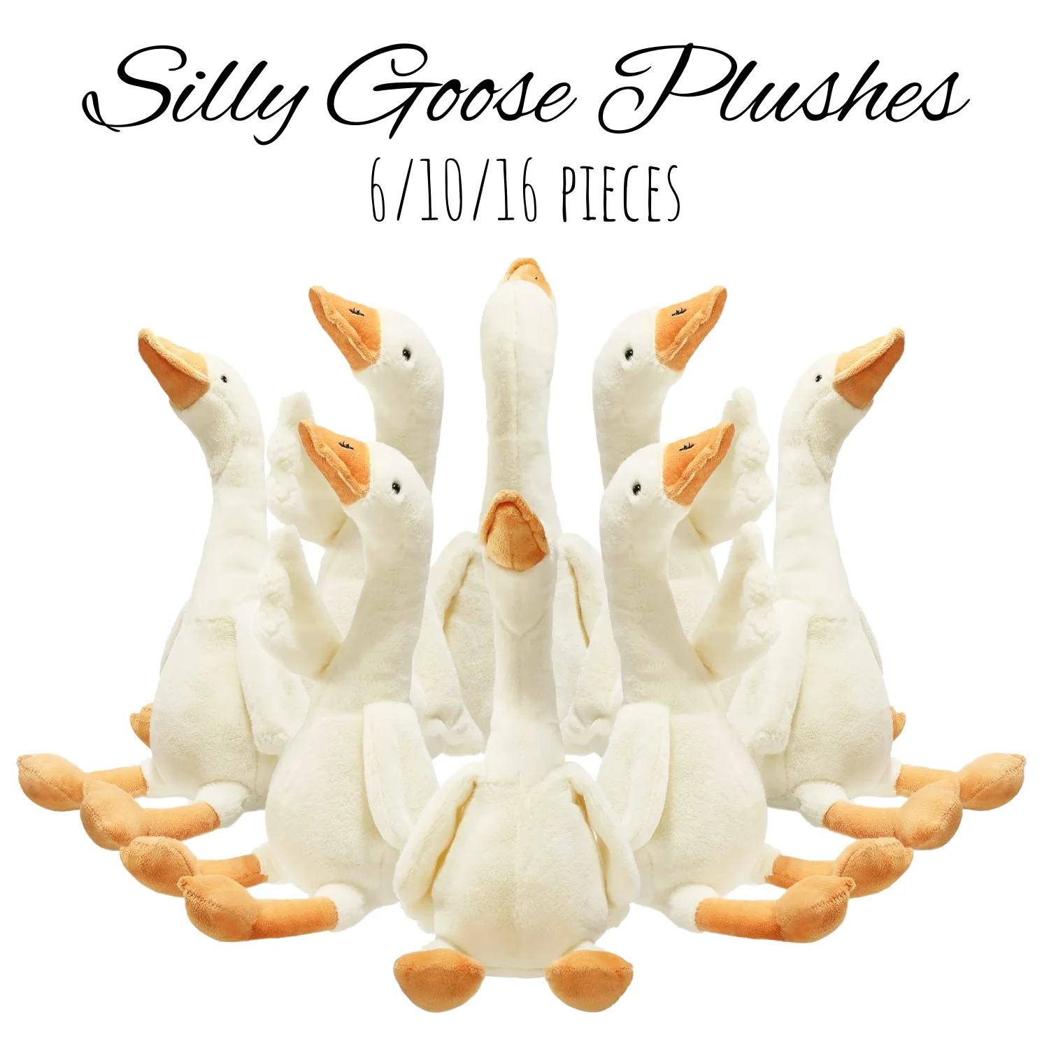 6/16 pièces One Silly Goose cadeaux de fête en peluche Animal en peluche cadeaux de fête prénatale anniversaire (taille: 25CM)