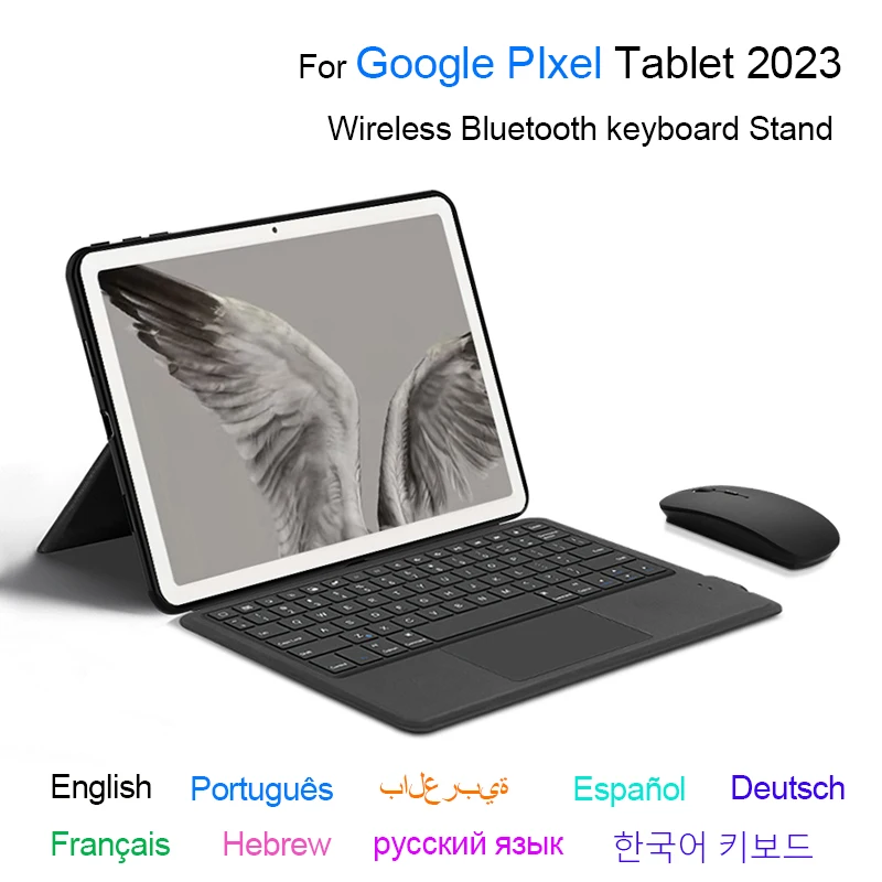 Capa Teclado para Tablet Google Pixel Capa de Teclado Bluetooth Coreano Português Hebraico Alemão Espanhol Russo 2023 11