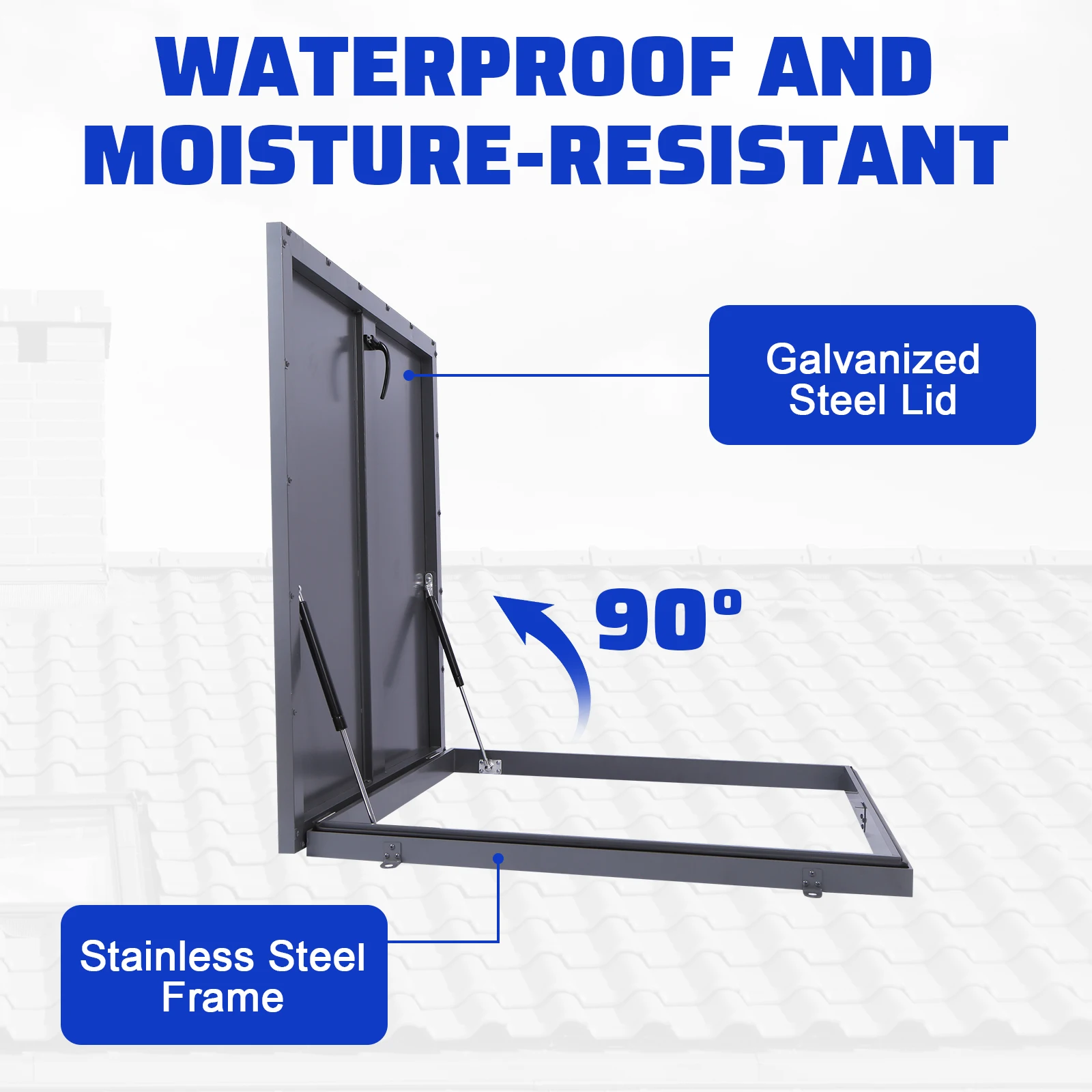 Roof Hatch Square Attic Skylights Roof Hatch Vent Access Door Galvanized Steel Roof Safety Door Suitable for Home Industry