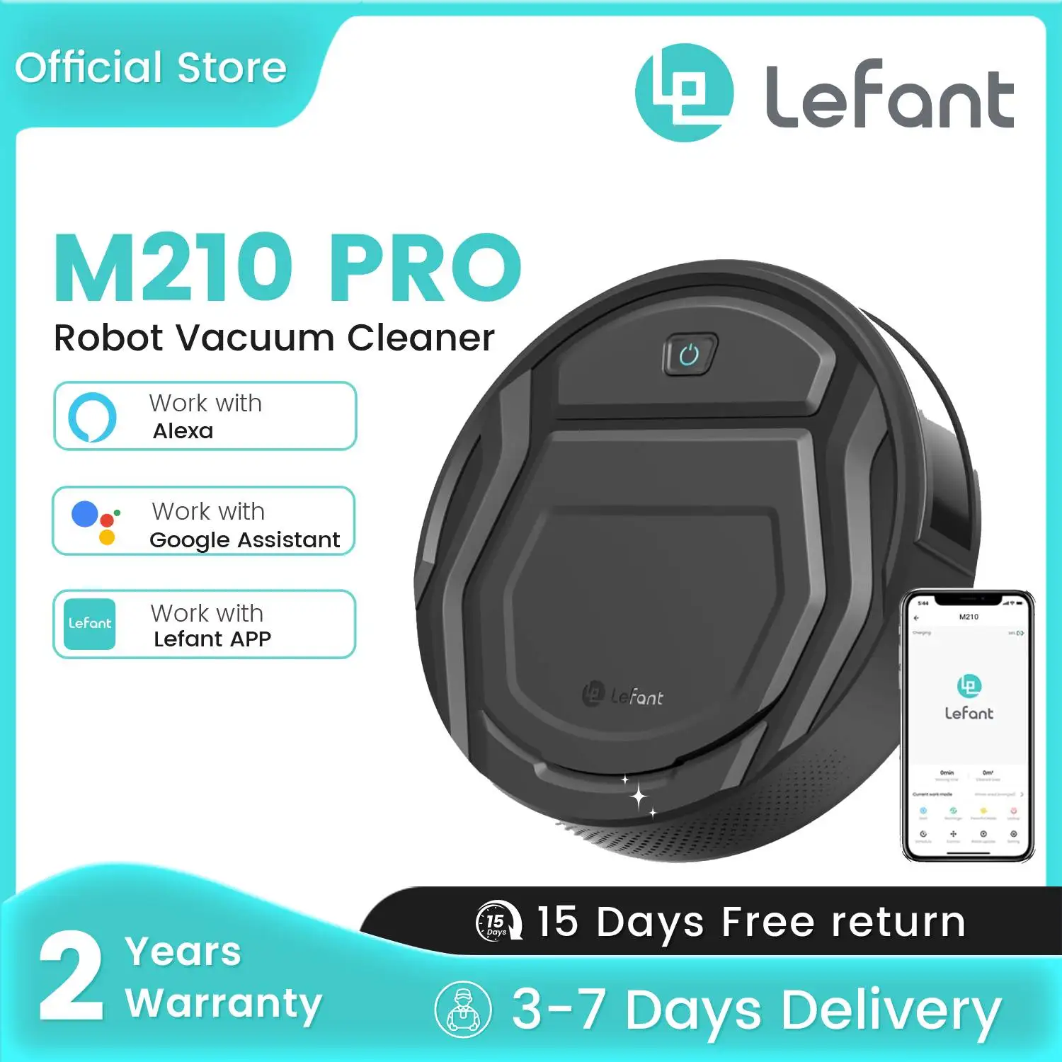 Lefant M210 Pro ロボット掃除機、2200Pa 吸引力、WiFi/Alexa