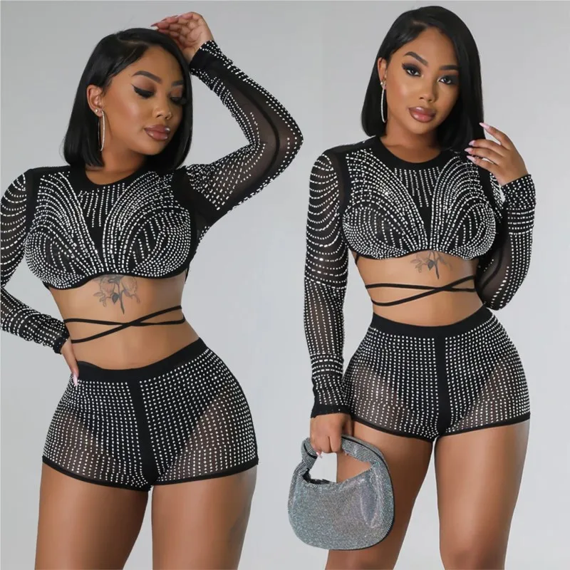 

Beach Clothes Women Swimsuit Dress For 2024 Elegant Sexy Diamond Three Piece Solid Polyester Outings Robe Plage Cover Up Pareo