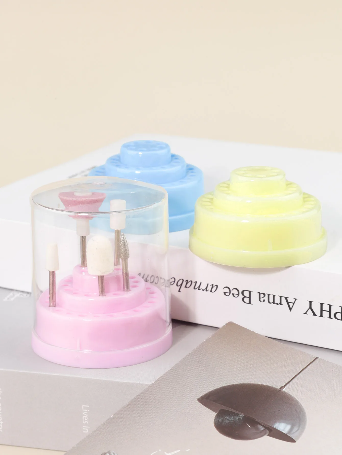 1pc 48 Holes Professional Nail Art Drill Bit Holder Exhibition Stand ...