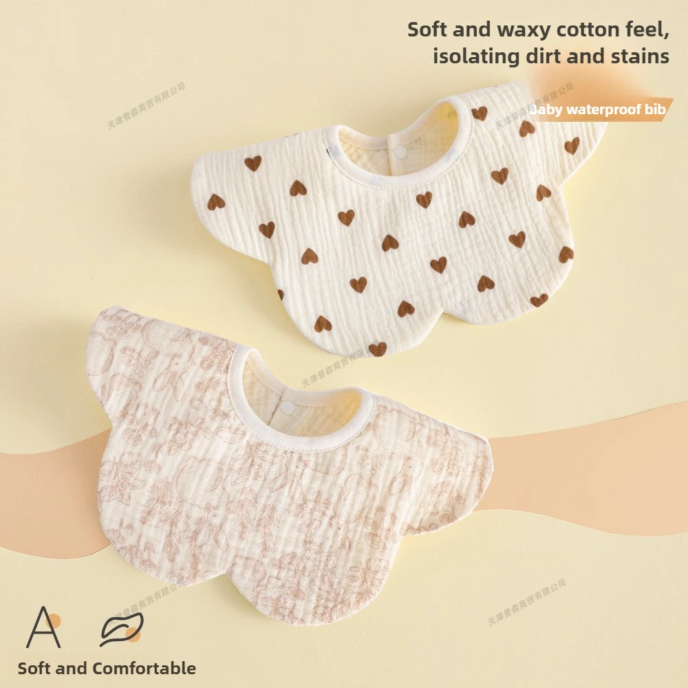 Waterproof Baby Bib Saliva Towel Infant Feeding Bib Anti-Dirty Milk Burp Cloth Soft Cotton Newborn Drool Bib for Toddler Feeding