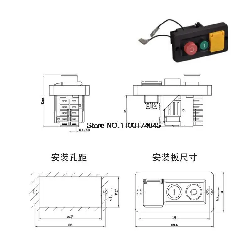 interruptor de botao eletromagnetico 10 pinos 400 01