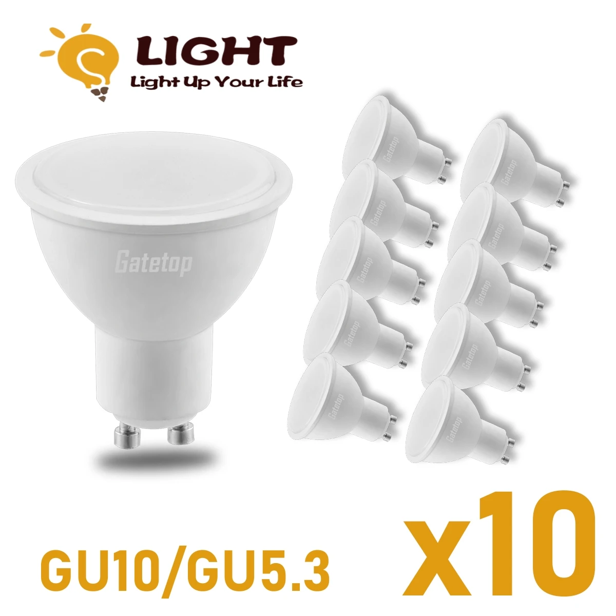 

10 шт./партия, светодиодные прожекторы 220 В переменного тока GU10 GU5.3